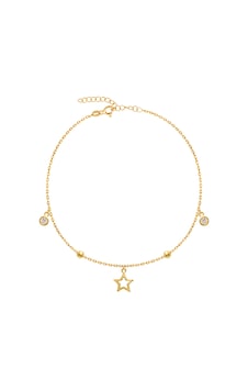 Zirkon Taşlı Pırlanta Montür Altın Kaplama Yıldız Figürlü Gümüş Bileklik Gümüş - Rose Gold Zirkon Taşlı Pırlanta Montür Altın Kaplama Yıldız Figürlü Gümüş Bileklik Gümüş - Rose Gold