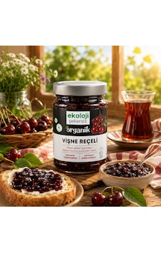 Organik Glutensiz Şekersiz Vişne Reçeli 380 Gr. Organik Glutensiz Şekersiz Vişne Reçeli 380 Gr.