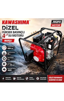 Kawashima Dizel Yüksek Basınçlı 4'' Su Motoru Marşlı