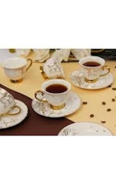 Sembol Porselen 6 Kişilik Türk Kahve Fincanı 90ml Çok Renkli