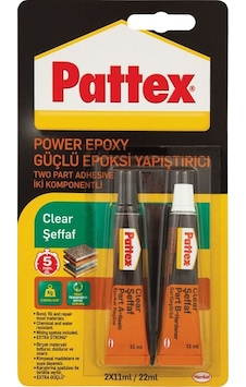 Pattex Çiftli Epoksi Şeffaf Power Epoxy Güçlü Yapıştırıcı Pattex Çiftli Epoksi Şeffaf Power Epoxy Güçlü Yapıştırıcı