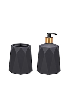 Omnipazar Elf-577 Geo 2'li Diş Fırçalık Ve Sıvı Sabunluk Lavabo Takımı Antrasit Omnipazar Elf-577 Geo 2'li Diş Fırçalık Ve Sıvı Sabunluk Lavabo Takımı Antrasit