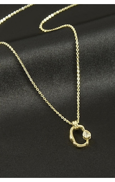 Xuping - 897 - Oval Zirkon Taşlı Lüks Çelik Kolye - Spt-gld - - Sarı Xuping - 897 - Oval Zirkon Taşlı Lüks Çelik Kolye - Spt-gld - - Sarı