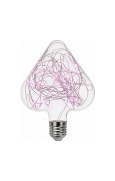 Kalp Figürlü Led Lamba - Eflatun Renk - 220v - E27 Duy - 8w Kalp Figürlü Led Lamba - Eflatun Renk - 220v - E27 Duy - 8w