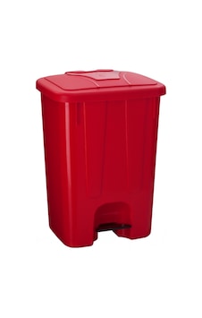 Pedalli Plastik 65 Litre Çöp Kovası Kırmızı