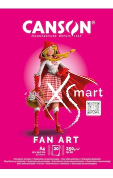 Canson Xsmart Fanart, Çizim Kağıdı, Beyaz, Düz, 250 G/m², Uzun Sayfa, A4-21 X 29,7 Cm, Beyaz, 20 Yaprak, Renkli Canson Xsmart Fanart, Çizim Kağıdı, Beyaz, Düz, 250 G/m², Uzun Sayfa, A4-21 X 29,7 Cm, Beyaz, 20 Yaprak, Renkli