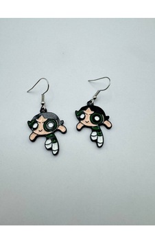 Powerpuff Girls Buttercup Figürlü Küpe Sevimli Ve Eğlenceli Tasarım Çok Renkli