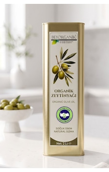 Organik Soğuk Sıkım Natürel Sızma Zeytinyağı 2 Litre Teneke %0,3 Asit Pestisit Analizli