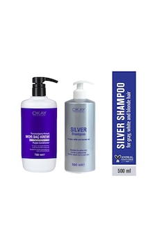 Okayprofessıonnel Silver Şampuan 500 Ml. Turunculaşma Karşıtı Şampuan + Mor Saç Kremi 750ml Boyalı