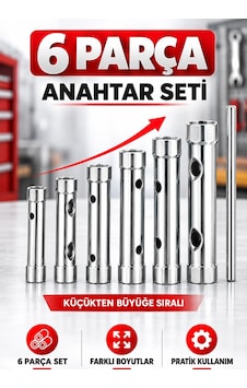 Cms 6 Parça Anahtar Seti Farklı Boyutlarda Pratik Somun & Cıvata Anahtarları Cms 6 Parça Anahtar Seti Farklı Boyutlarda Pratik Somun & Cıvata Anahtarları