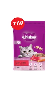 Whiskas Biftekli Havuçlu Kuru Kedi Maması 300 Gr Set 10'lu Whiskas Biftekli Havuçlu Kuru Kedi Maması 300 Gr Set 10'lu