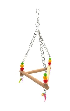 Ans Boncuklu Üçgen Salıncak Kuş Oyuncağı 23cm Ans Boncuklu Üçgen Salıncak Kuş Oyuncağı 23cm