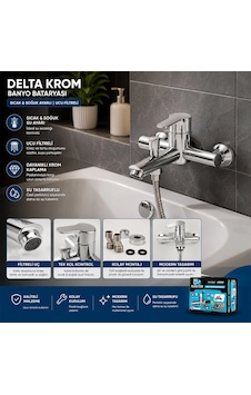 Krom Delta Banyo Bataryası Aç Kapa Ktx-2640 5580 Çok Renkli Krom Delta Banyo Bataryası Aç Kapa Ktx-2640 5580 Çok Renkli