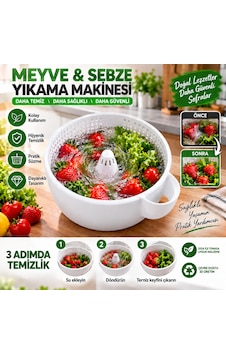 Meyve Sebze Yıkama Makinesi Beyaz - Pembe Meyve Sebze Yıkama Makinesi Beyaz - Pembe
