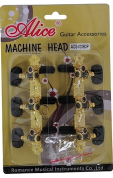 Alice AO-02OB3P Klasik Gitar Burgu Set - Siyah Alice AO-02OB3P Klasik Gitar Burgu Set - Siyah