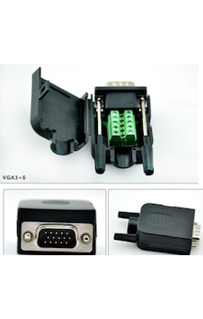 D-Sub Konnektör - 3 Sıra 15 Pin Vga - Erkek - Klemensli D-Sub Konnektör - 3 Sıra 15 Pin Vga - Erkek - Klemensli
