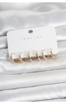 Buğz Pirinç Gold Renk Halka Kadın Küpe Seti Diğer 24512386 Buğz Pirinç Gold Renk Halka Kadın Küpe Seti Diğer 24512386