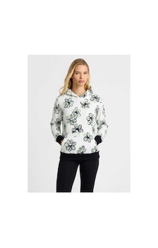 Mespu Kapüşonlu 3 İplik Kadın Sweatshirt Beyaz Mespu Kapüşonlu 3 İplik Kadın Sweatshirt Beyaz