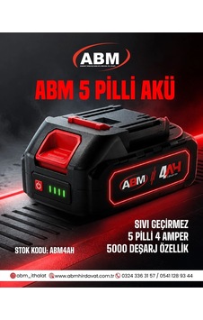 Abm Batarya 5 Pilli Su Geçirmez 4amper