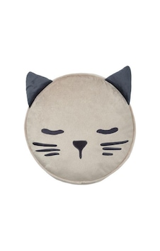 Çocuk Kırlent-Yastık Kedi Figürlü IKEA 8 Cm MeridyenDukkan Bej Re