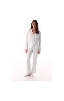 Penti Kırık Beyaz Relax Time Düğmeli Gömlek Pantolon Pijama Takımı Penti Kırık Beyaz Relax Time Düğmeli Gömlek Pantolon Pijama Takımı