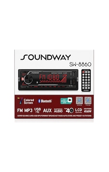 Soundway Sw-8860 Araç Oto Teyp 4x60 Watt Bt 2xusb Aux Fm App Kontrol 7 Renk Ekranlı Soundway Sw-8860 Araç Oto Teyp 4x60 Watt Bt 2xusb Aux Fm App Kontrol 7 Renk Ekranlı