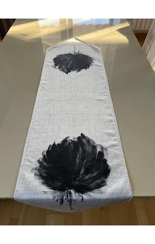 Çiçek Desenli 35 135 Cm Runner - Siyah Çiçek Desenli 35 135 Cm Runner - Siyah