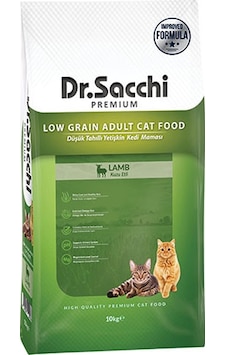 Dr. Sacchi Premium Kuzu Etli Düşük Tahıllı Yetişkin Kedi Maması 10 KG Dr. Sacchi Premium Kuzu Etli Düşük Tahıllı Yetişkin Kedi Maması 10 KG