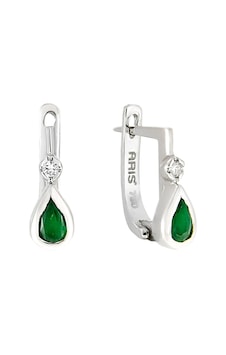 0,42 Ct Zümrüt Pırlanta Küpe 0,42 Ct Zümrüt Pırlanta Küpe