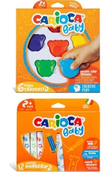 Carioca Teddy Şekilli Kirletmeyen Mum Boya Carioca Jumbo Bebek Süper Yıkanabilir Keçeli Boya Çok Renkli Carioca Teddy Şekilli Kirletmeyen Mum Boya Carioca Jumbo Bebek Süper Yıkanabilir Keçeli Boya Çok Renkli
