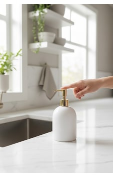 Akayev Mermer Beyaz Gold Banyo, Mutfak Sıvı Sabunluk
