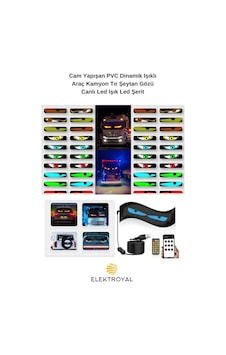 Wearfitpro Cam Yapışan Pvc Dinamik Işıklı Araç Kamyon Tır Şeytan Gözü Canlı Led Işık Led Şerit 120 Cm