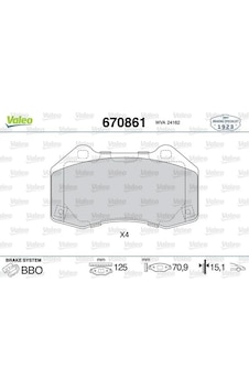 Valeo 670861 On Fren Balatasi 410603131r 410603303r 410608131r Valeo 670861 On Fren Balatasi 410603131r 410603303r 410608131r