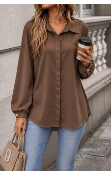 DefyModa Kadın Kahverengi Oversize Gömlek DefyModa Kadın Kahverengi Oversize Gömlek