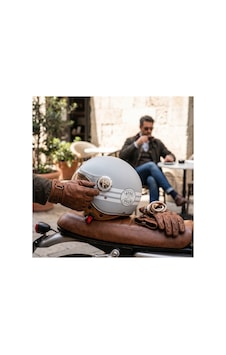 Nero Retro Yarım Motosiklet Kaskı Gri Nero Retro Yarım Motosiklet Kaskı Gri