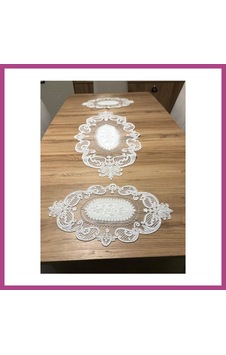 Gees Global Salon Oda Takımı Dantelli Runner Set Üç Parça Gbzs Çok Renkli Gees Global Salon Oda Takımı Dantelli Runner Set Üç Parça Gbzs Çok Renkli