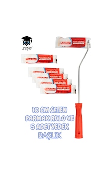 10 Cm Saten Parmak Rulo Ve 5 Adet Yedek Başlık 10 Cm Saten Parmak Rulo Ve 5 Adet Yedek Başlık