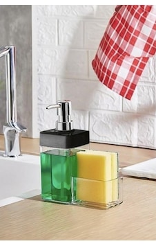Siyah Renkli Sıvı Sabunluk Süngerlik Hazneli 450 Ml Diğer Siyah Renkli Sıvı Sabunluk Süngerlik Hazneli 450 Ml Diğer