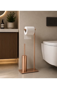 Pirinç Slim Lüx Ayaklı Set Wc Fırçalık Ve Kağıtlık Rose Gold Pirinç Slim Lüx Ayaklı Set Wc Fırçalık Ve Kağıtlık Rose Gold