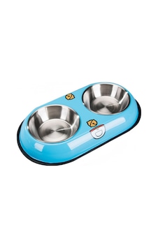 Maxi Life Evcil Hayvan İkili Çelik Mama Kabı 34.5 CM Mavi