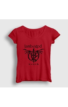 Presmono Kadın Wrath Lamb Of God T-shirt Kırmızı Presmono Kadın Wrath Lamb Of God T-shirt Kırmızı