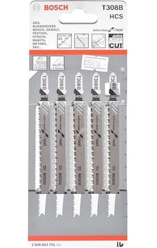 Bosch T 308 B Ahşap Dekupaj Testeresi Bıçağı - 5li Paket Ekstra Bosch T 308 B Ahşap Dekupaj Testeresi Bıçağı - 5li Paket Ekstra