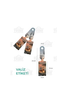 Trink Çanta Desenli Silikon Valiz Ve Bavul Bagaj İsimlikli Etiket 2 Adet Kız Kulesi Çok Renkli
