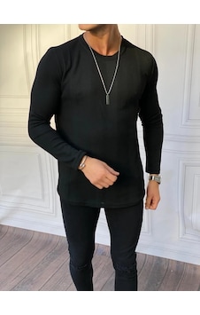 Modefendi Örme Desen Pamuklu Sweat Siyah Modefendi Örme Desen Pamuklu Sweat Siyah