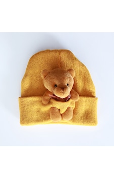Bidigago Peluş Ayıcıklı Renkli Çocuk Bere Hardal Bidigago Peluş Ayıcıklı Renkli Çocuk Bere Hardal