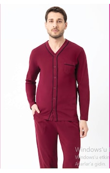 Erdem Erkek Boydan Düğmeli Pijama Takımı Dfn1008 Bordo Erdem Erkek Boydan Düğmeli Pijama Takımı Dfn1008 Bordo