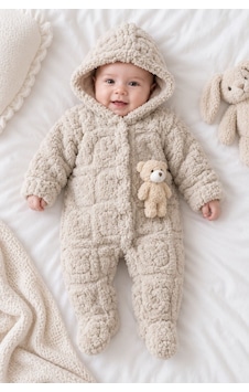 Kız Erkek Bebek Tavşan Ve Ayı Oyuncaklı Peluş Tulum Tlm0301 Bej Kız Erkek Bebek Tavşan Ve Ayı Oyuncaklı Peluş Tulum Tlm0301 Bej