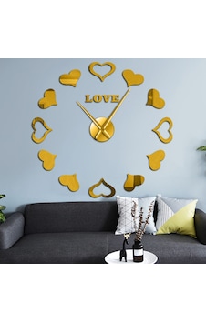 3D Dekoratif Büyük Boy Sticker Duvar Saati Altın Sarısı 3D Dekoratif Büyük Boy Sticker Duvar Saati Altın Sarısı