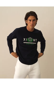Xint Lacivert Pamuk Dokulu Regular Fit Uzun Kollu Tişört 502067 Xint Lacivert Pamuk Dokulu Regular Fit Uzun Kollu Tişört 502067