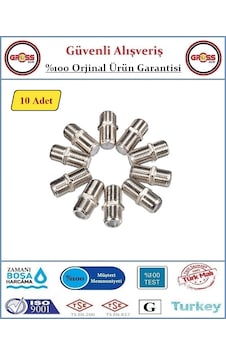F Ara Konnektör Uydu Anten Kablo Birleştirici - Rg6 - 10 Adet F Ara Konnektör Uydu Anten Kablo Birleştirici - Rg6 - 10 Adet